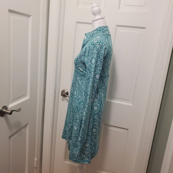 Soybu Green & White Patterned Mock Neck 1/4 zip up athlesiure Dress Size Sm. - Picture 4 of 10